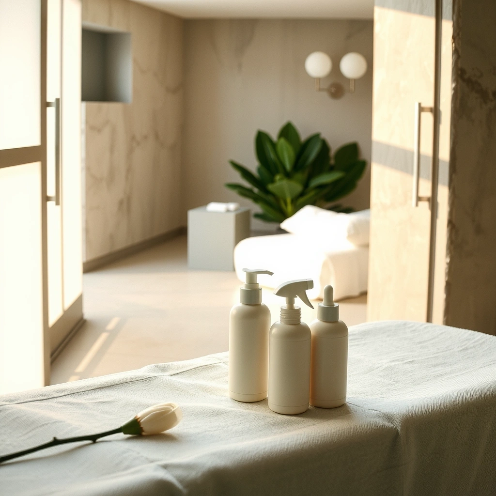 Peaceful spa setting with natural elements